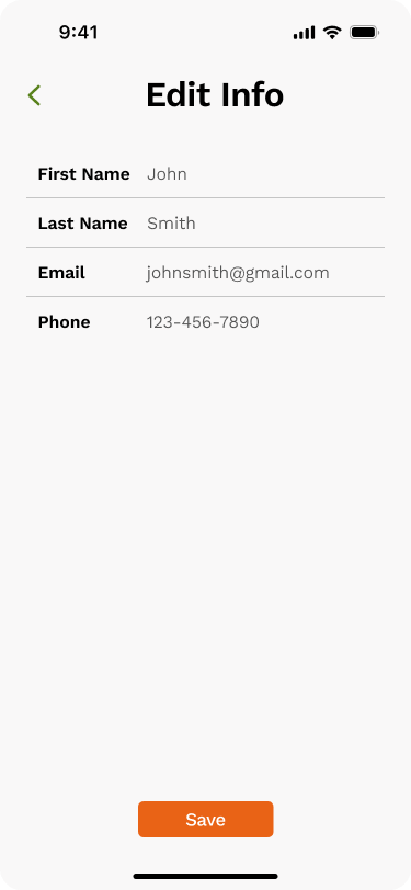 Edit Information Form