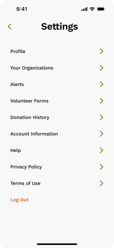 List of Setting Options