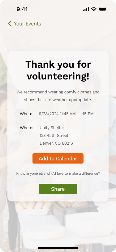 Volunteer Registration Confirmation
